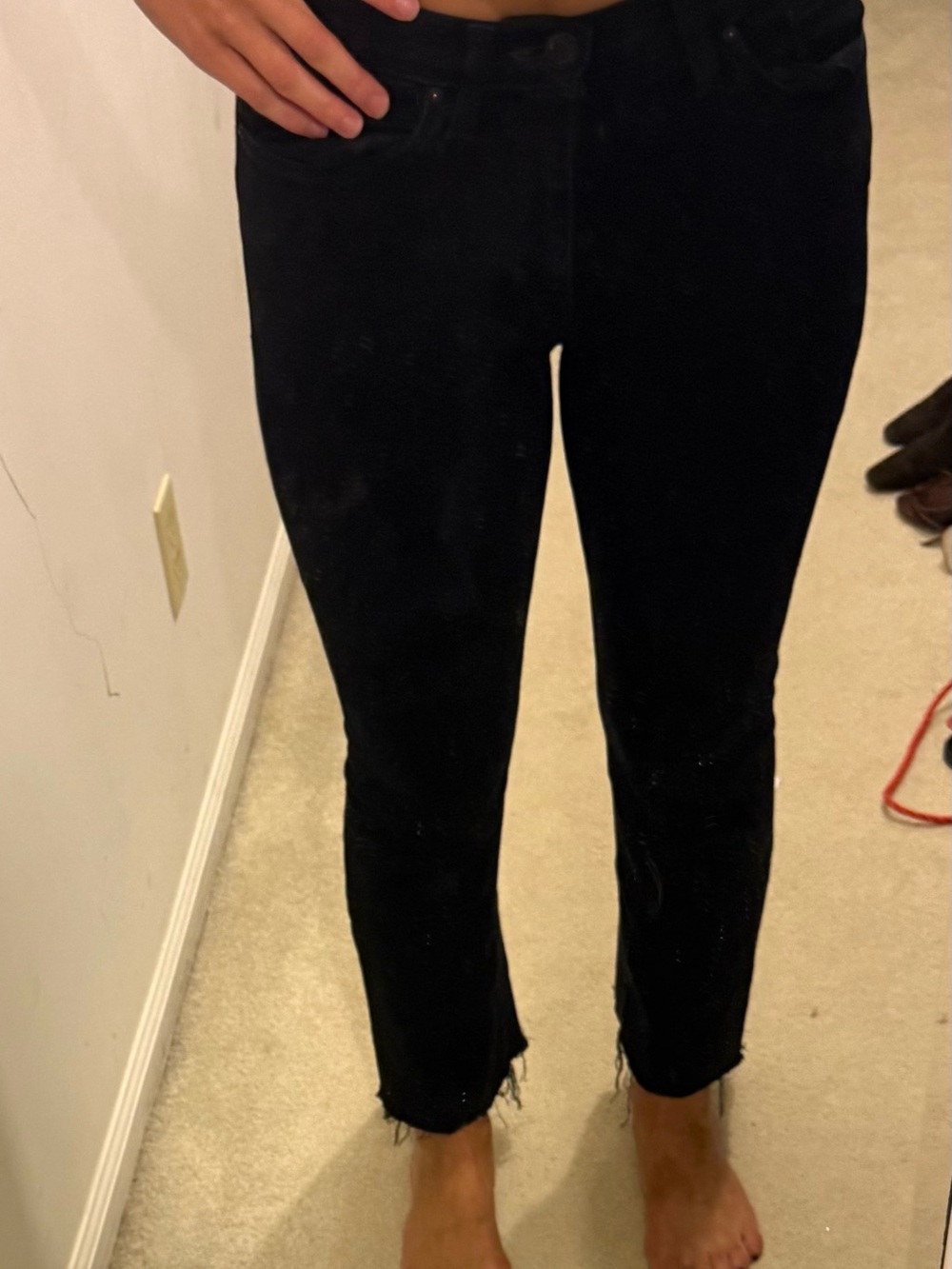 Hudson Jeans Black Cropped Straight Ankle Jeans